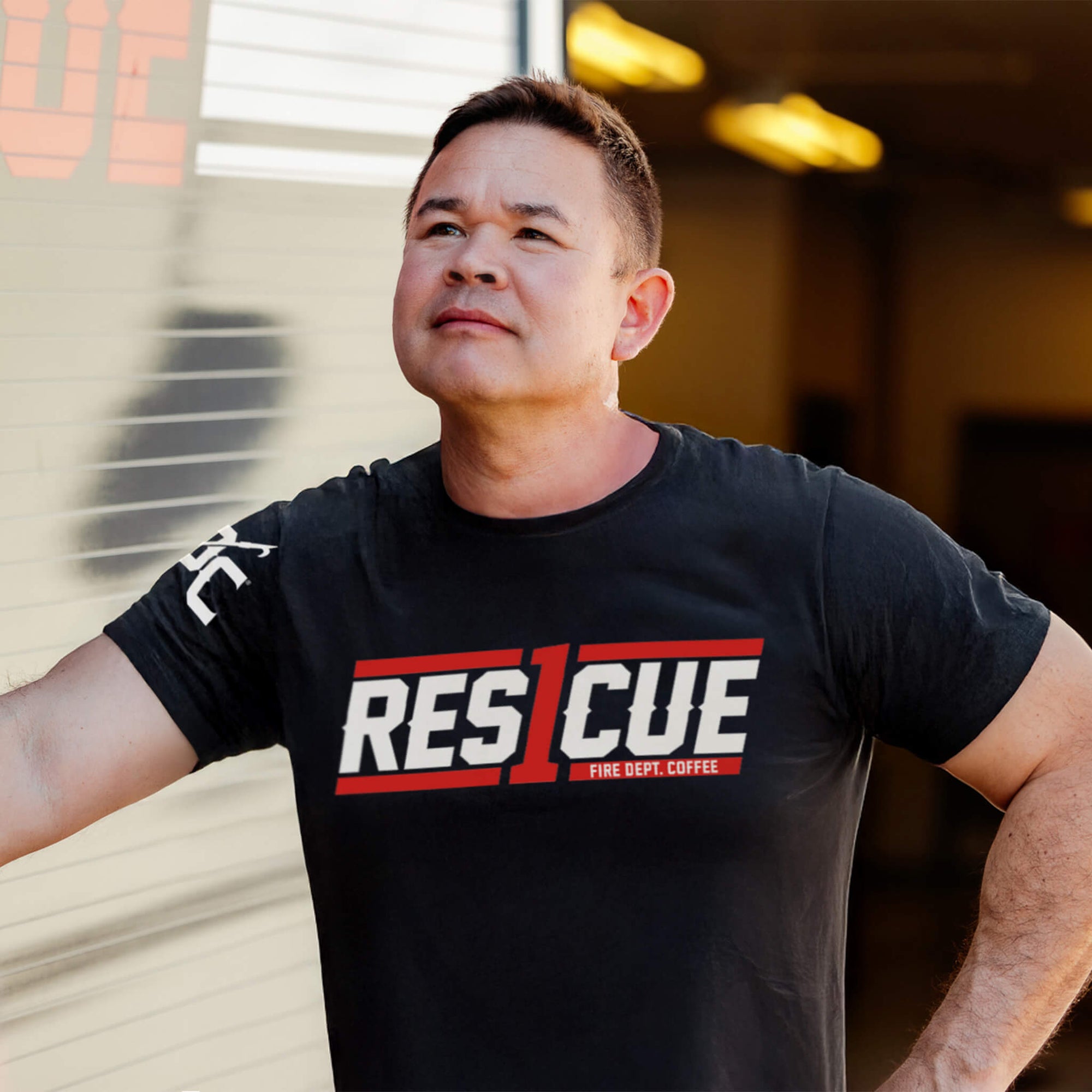 The front of the Rescue1 Shirt, featuring the Rescue1 logo.